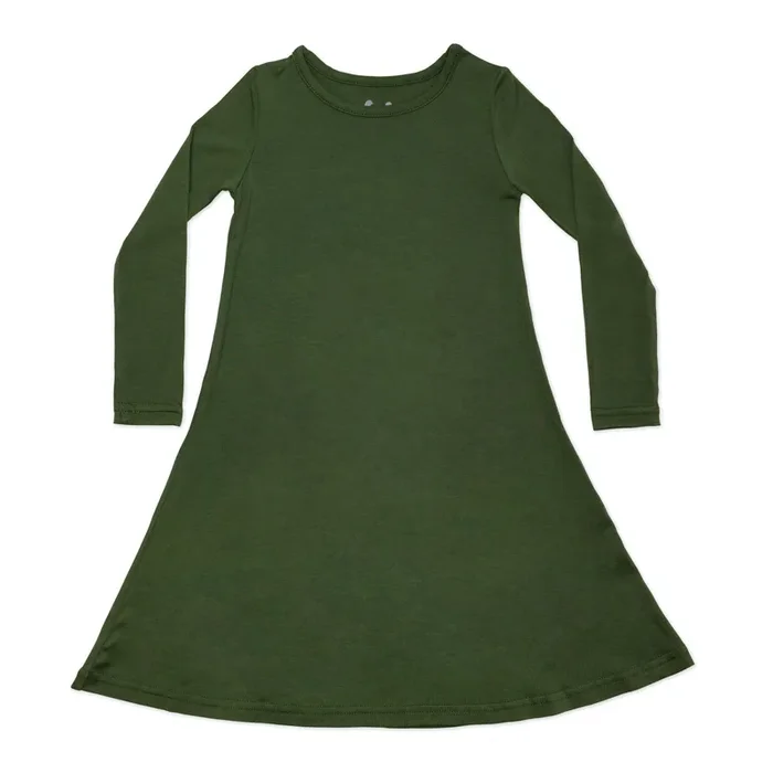 Evergreen Bamboo Girls’ Long Sleeve Dress