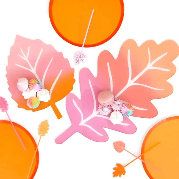 Fall leaves acrylic tray – set of 2