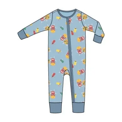 Fast Food Blue – 2 Way Zipper Romper