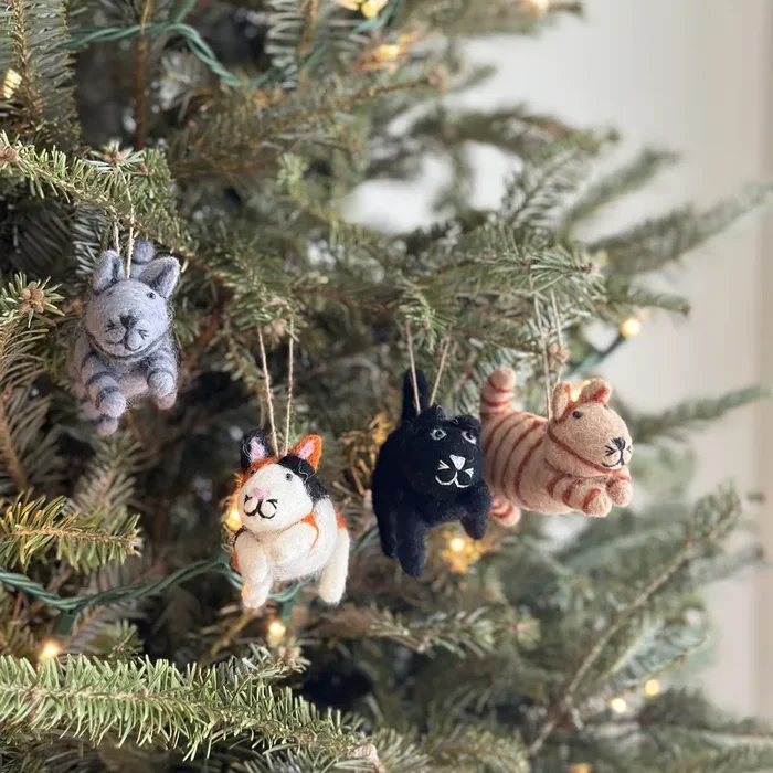 Felt Christmas Ornaments Set Of 4 – Cats