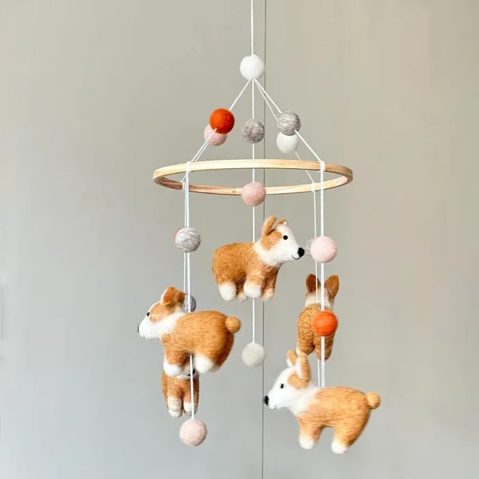 Felt Corgi Dog Baby Mobile