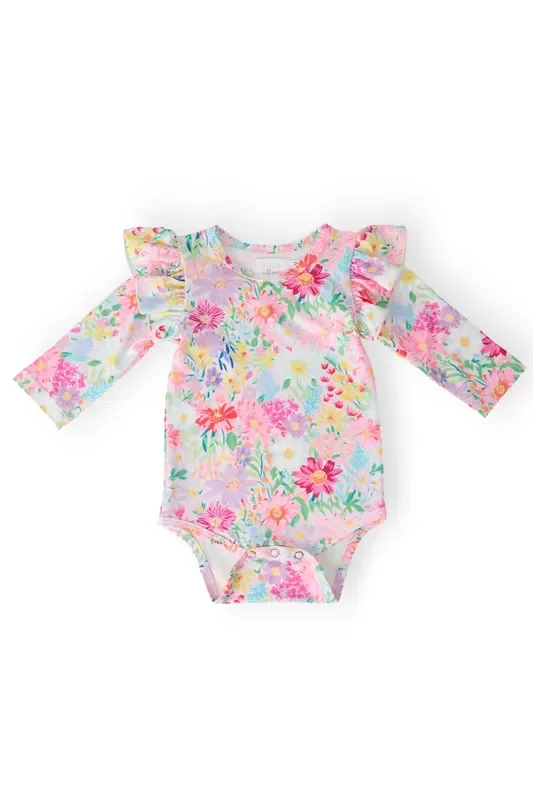 Field Of Flowers L/s Flutter Bodysuit