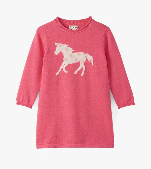 Flower Horse Sweater Dress