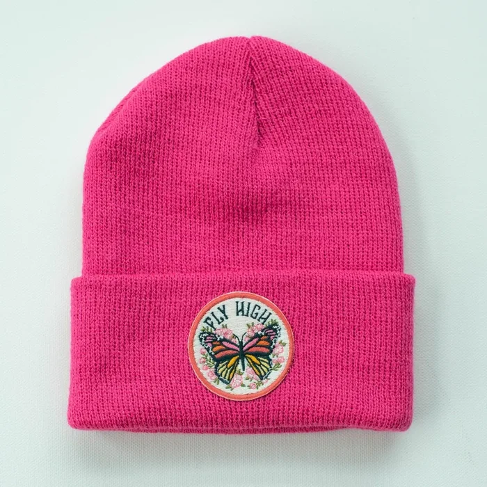Fly High Butterfly – Fuchsia Kids Beanie