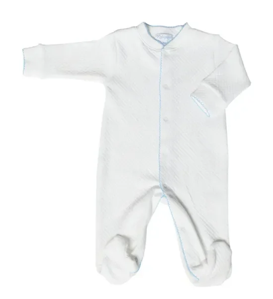 Footie | Milano Blue Trim