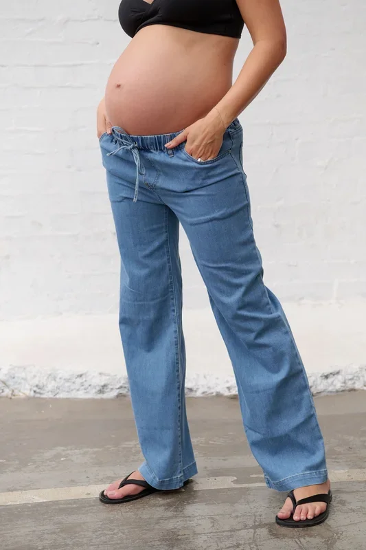 Frequent Wide Leg Jean -Blue Petite