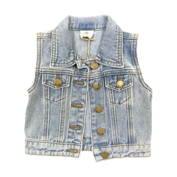 FRINGE BACK DENIM VEST