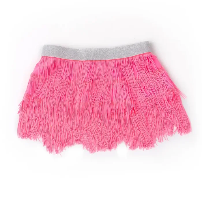 fringe skirt – hot pink