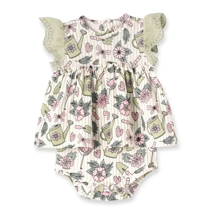 Garden Bloom Bamboo Skirted Bodysuit