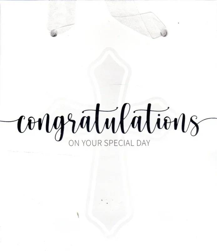 Gift Bag – Congratulations Silver Small 130 X 155 X 62mm