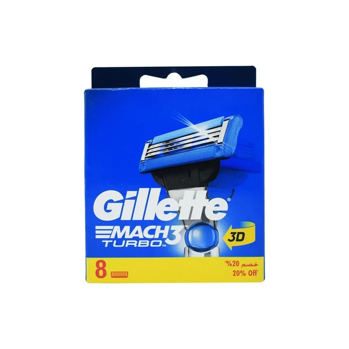Gillette Mach3 Turbo Catridges 8 Pieces
