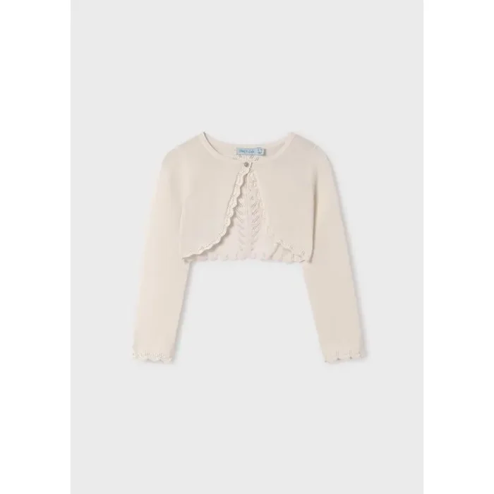 Girl’s Bolero-Type Tricot Cardigan