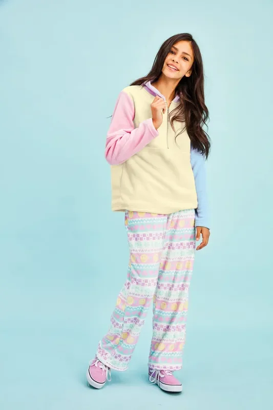Girl’s Color Block Half Zip Fleece Pullover