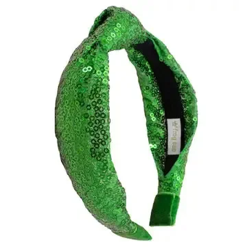 Girl’s Green Sequin Knot Headband