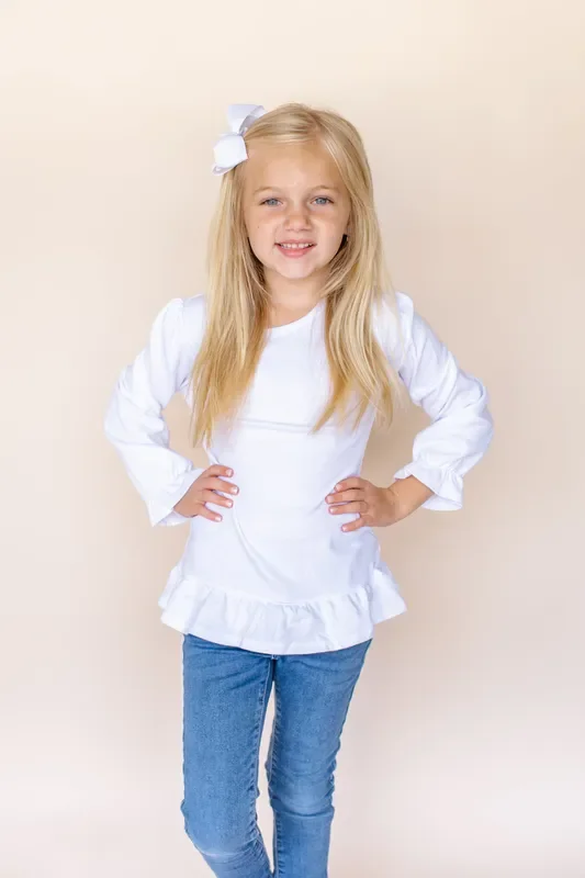 Girl’s Long Sleeve Ruffle Shirt