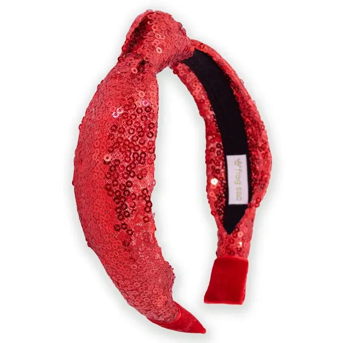 Girl’s Red Sequin Knot Headband