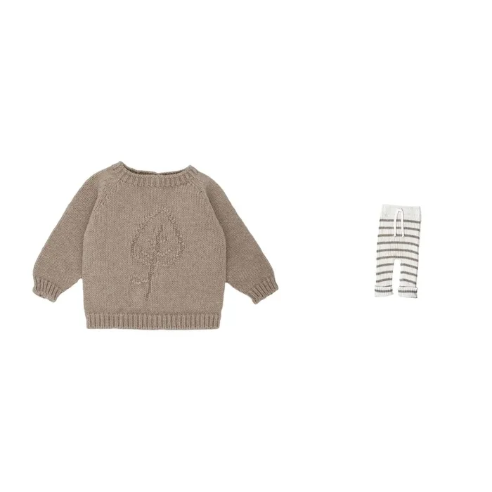 Girls Knit Sweater Set Stripe Legging