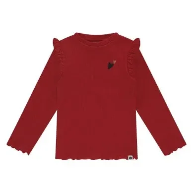 GIRLS T-SHIRT LONG SLEEVE RED