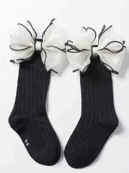 Girly Attitude Black Bow Socks
