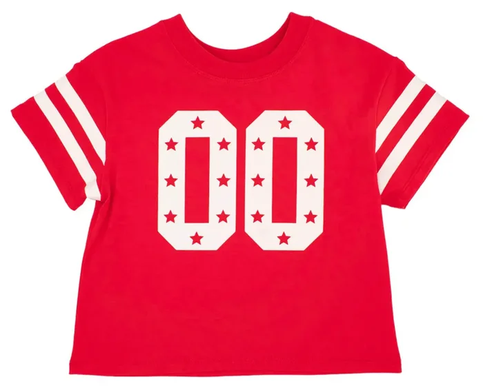 Glitter Stars Game Day Tee | Red