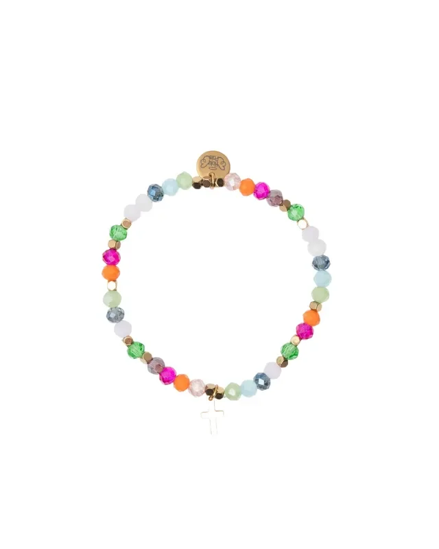 Gold Cross Charm Fun Bracelet