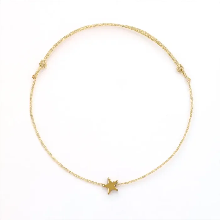 Gold Star Hematite Charm Bracelet