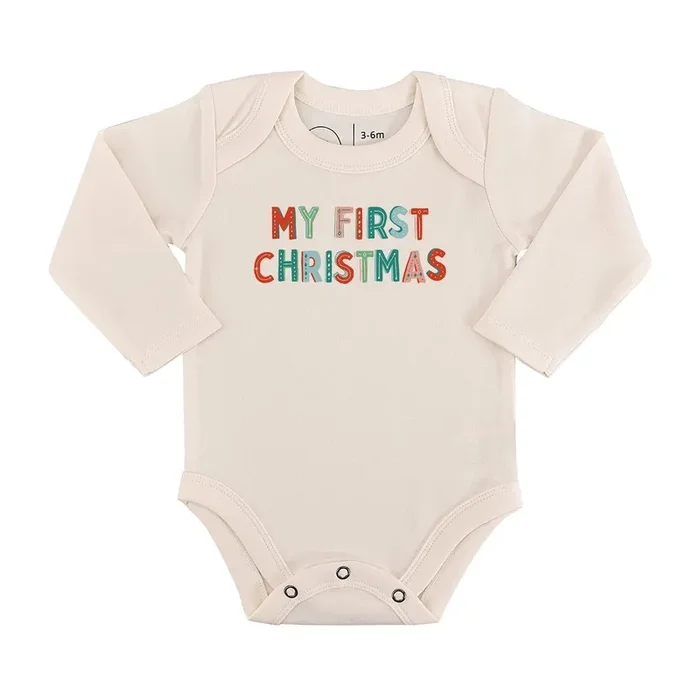 graphic bodysuit | my first christmas (long sleeve)