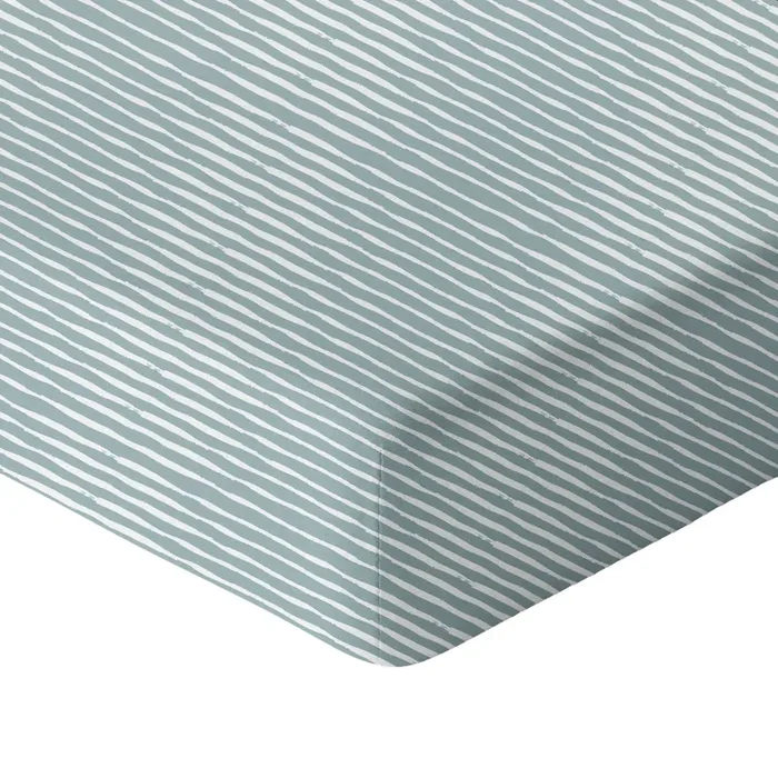 Green Stripes Organic Crib Sheet