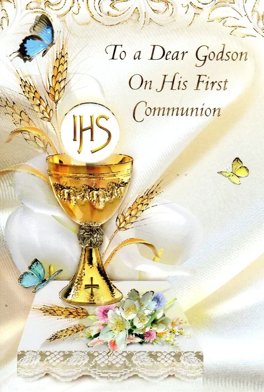 Greeting Card – To a Dear Godson on His First Communion GC37007, Communion Great Granddaughter GC37006, Dear Niece GC36044