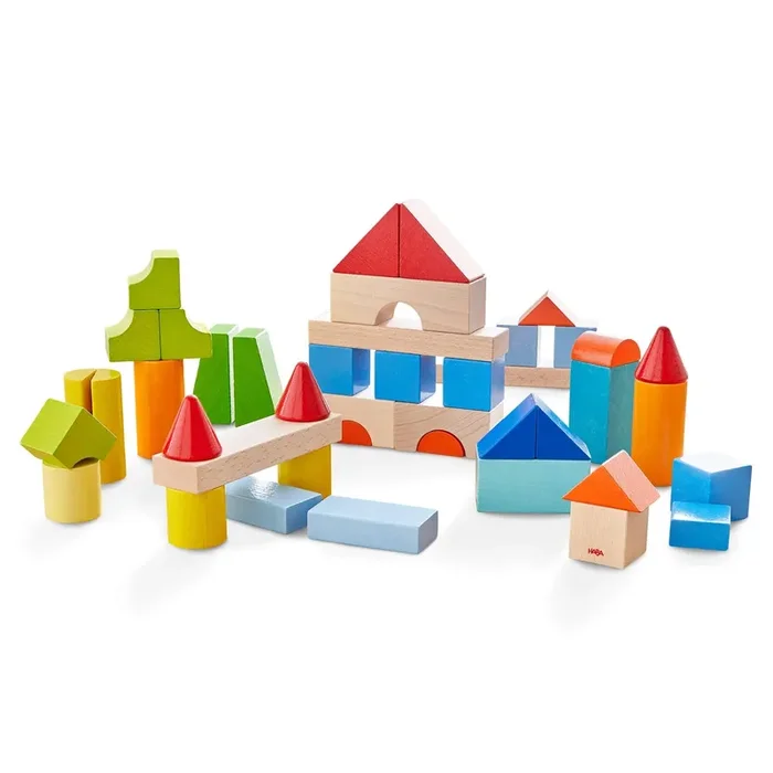 Haba Colored Wooden Building Blocks – 46 Piece Set