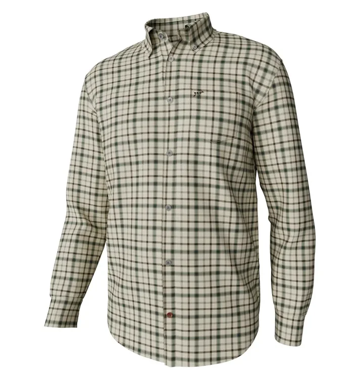 Hadley Luxe Long Sleeve Button Down – Horton Plaid, Cream