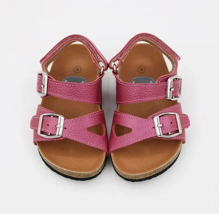 Hamptons Footbed Sandals – Metallic Pink