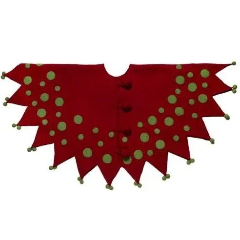 Handmade Felt Christmas Tree Skirt – Jester In Red And Green – 60 “
