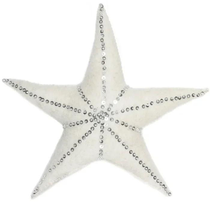 Handmade Hand Felted Wool Christmas Tree Topper – Silver Star