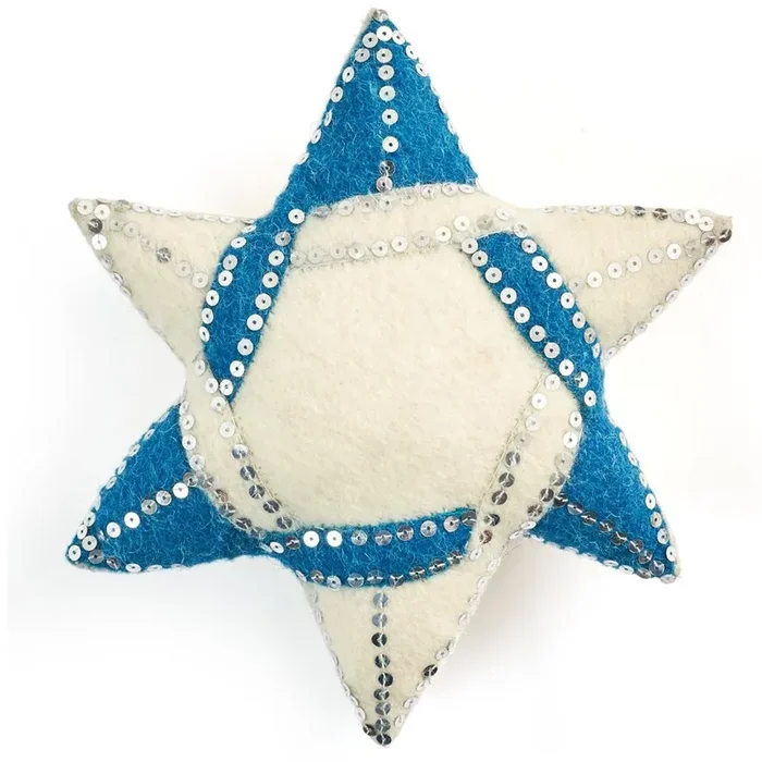 Handmade Hand Felted Wool Christmas Tree Topper – Star Of David