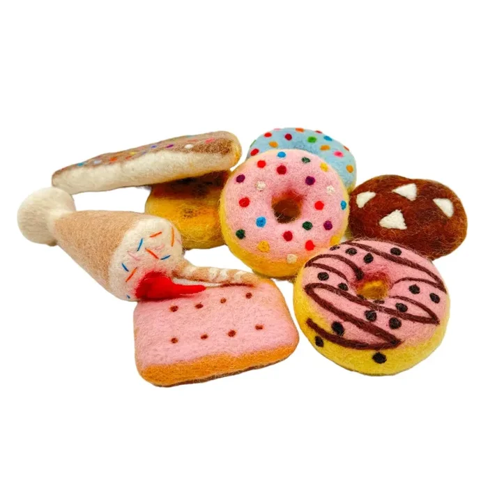 handmade In Nepal 100% Wool Felt Foods Play Set For Pretend Cooking And Farmer’s Market Play