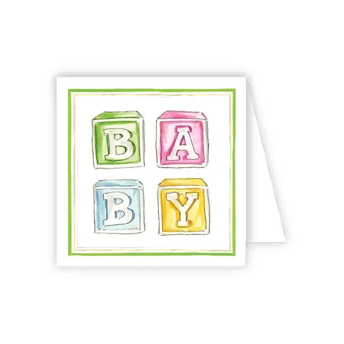 Handpainted Baby Blocks Enclosure Card