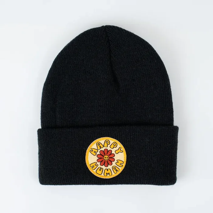 Happy Human – Jet Black Kids Beanie