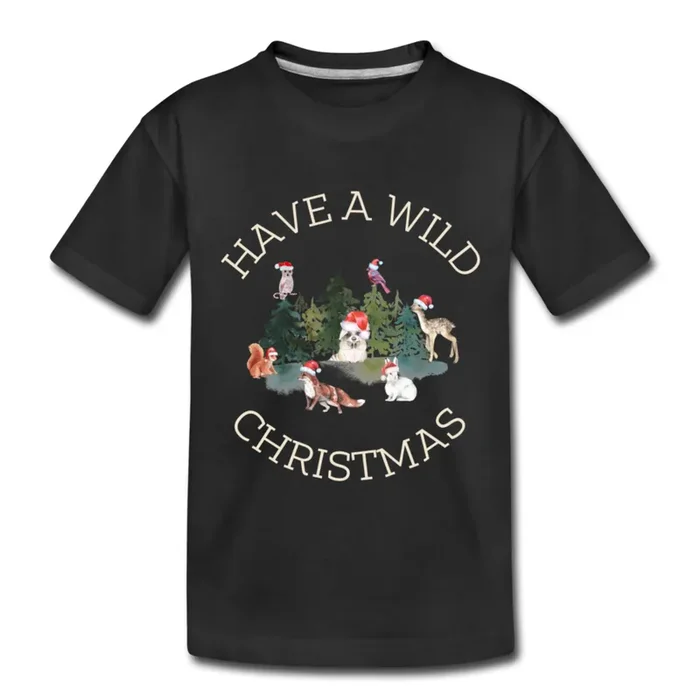 Have a Wild Christmas Organic Kids’ T-shirt | Navy and Black