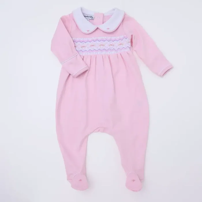 Hazel Pink Smocked Footie