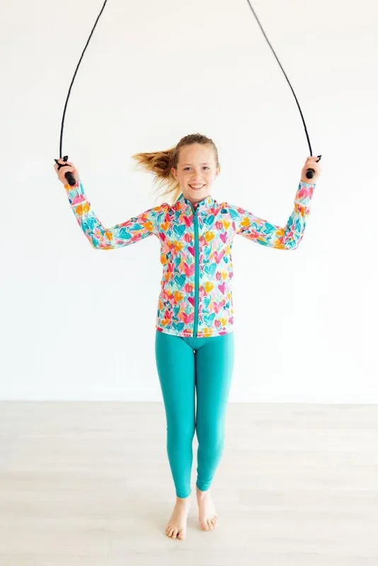 Heart Hustle Full-Zip Ruffle Active Jacket