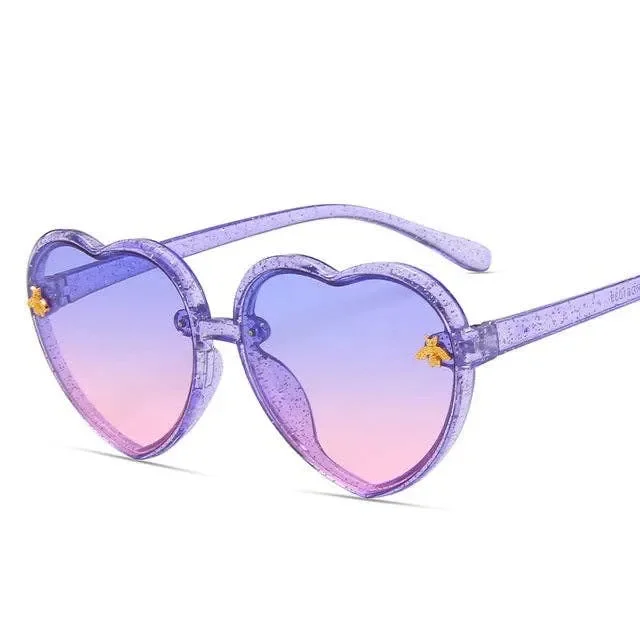 Heart Sunglasses – Purple Glitter
