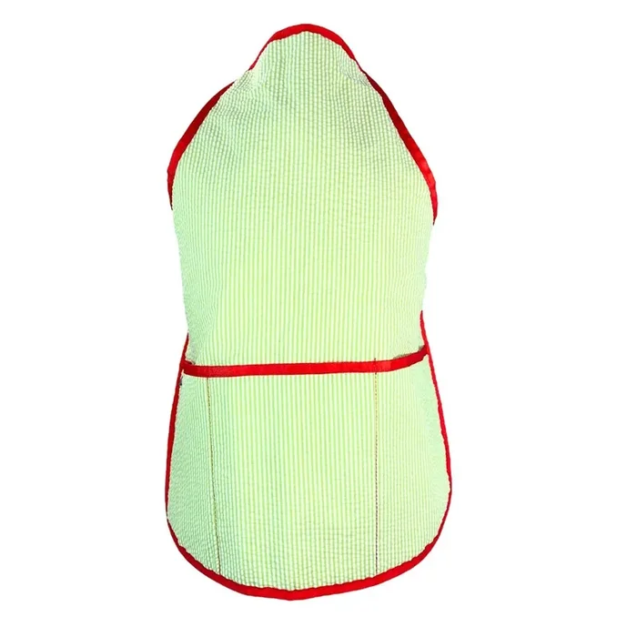Holiday Green Christmas Apron For Kids