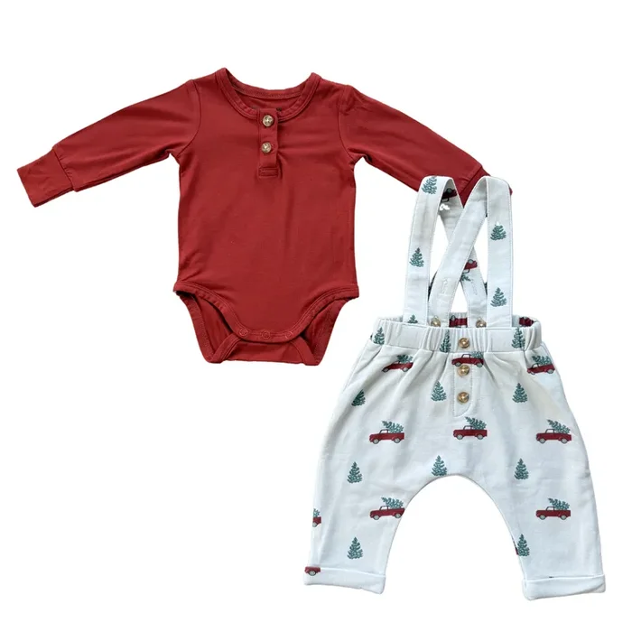 Holiday Henley & Suspender Set