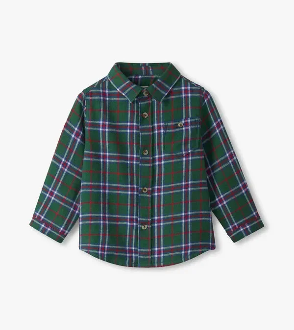 Holiday Plaid Easy Button Down