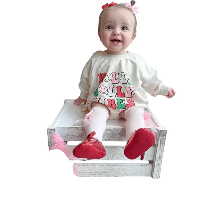 Holly Jolly Vibes Christmas Sweatshirt Romper