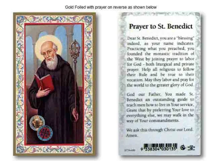 Holy Card – St Benedict with prayer