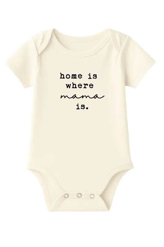 Home Is Where Mama Is – Organic Short Sleeve Baby Bodysuit