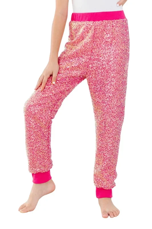 Hot Pink Sequin Joggers