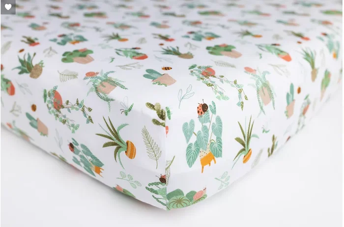 Houseplants Galore Crib Sheet In Snow